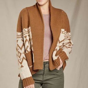 Toad&Co Fair Isle Wool Blend Sweater Collar Cardigan Shawl 🍂🧸